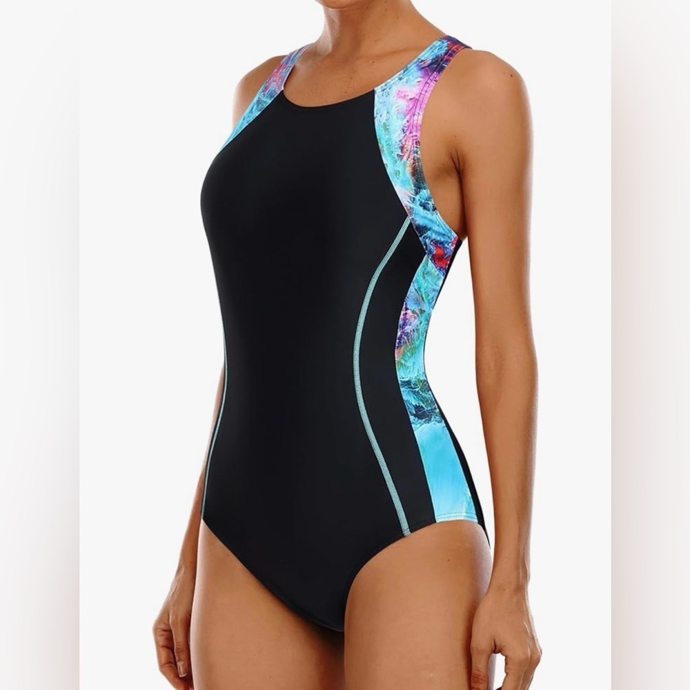 Beautyin Swimwear For Women One Piece Bathing Suit Multicolored Black Size XL